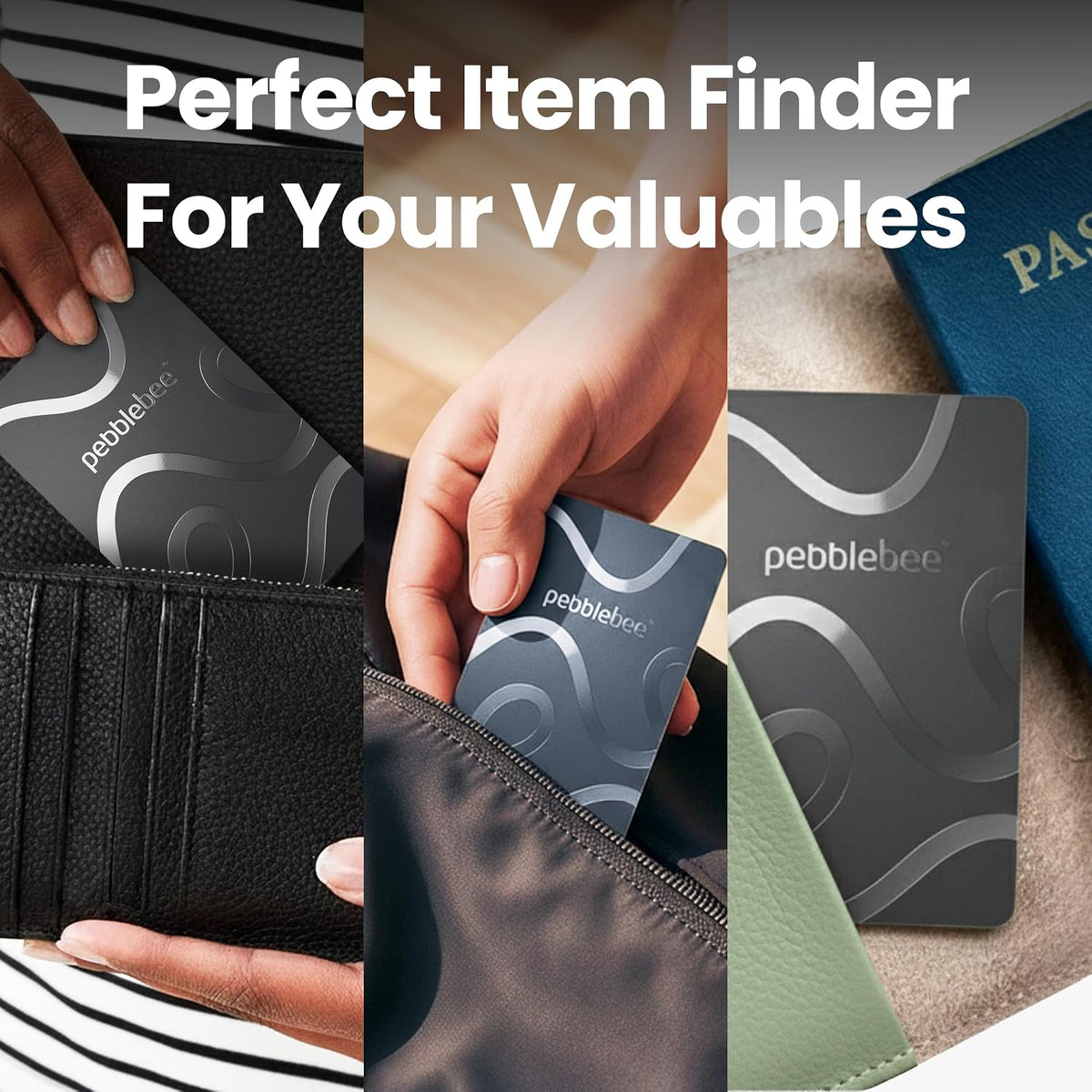 Pebblebee Card 5, Bluetooth Wallet Tracker | Alt to Air Tag, 18-Mo Battery